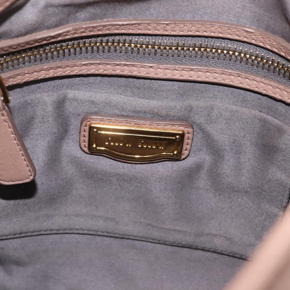 Miu Miu Hand Bag Leather 2way Pink Gold Auth mr3197V