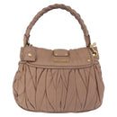 Miu Miu Hand Bag Leather 2way Pink Gold Auth mr3197V-3