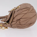 Miu Miu Hand Bag Leather 2way Pink Gold Auth mr3197V-5