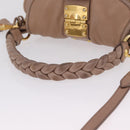 Miu Miu Hand Bag Leather 2way Pink Gold Auth mr3197V-7