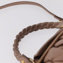 Miu Miu Hand Bag Leather 2way Pink Gold Auth mr3197V-8