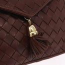 Bottega Veneta INTRECCIATO Body Bag Leather Brown Gold Auth mr3198-15