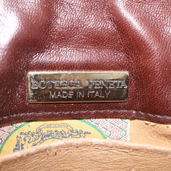 Bottega Veneta INTRECCIATO Body Bag Leather Brown Gold Auth mr3198