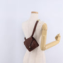 Bottega Veneta INTRECCIATO Body Bag Leather Brown Gold Auth mr3198-24