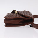 Bottega Veneta INTRECCIATO Body Bag Leather Brown Gold Auth mr3198-4