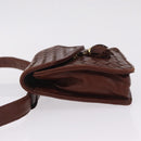 Bottega Veneta INTRECCIATO Body Bag Leather Brown Gold Auth mr3198-5