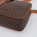 CELINE Macadam Canvas Shoulder Bag PVC Leather Brown Gold Auth mr3199A-10
