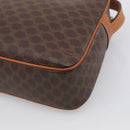 CELINE Macadam Canvas Shoulder Bag PVC Leather Brown Gold Auth mr3199A-12