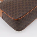 CELINE Macadam Canvas Shoulder Bag PVC Leather Brown Gold Auth mr3199A-13