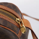 CELINE Macadam Canvas Shoulder Bag PVC Leather Brown Gold Auth mr3199A-14
