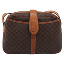 CELINE Macadam Canvas Shoulder Bag PVC Leather Brown Gold Auth mr3199A-2