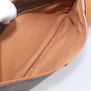 CELINE Macadam Canvas Shoulder Bag PVC Leather Brown Gold Auth mr3199A-22