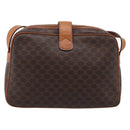 CELINE Macadam Canvas Shoulder Bag PVC Leather Brown Gold Auth mr3199A-3