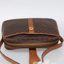 CELINE Macadam Canvas Shoulder Bag PVC Leather Brown Gold Auth mr3199A-6