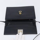 CELINE Shoulder Bag Leather Black Gold Auth mr3201A-17