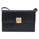 CELINE Shoulder Bag Leather Black Gold Auth mr3201A-2