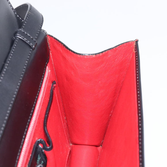 CELINE Shoulder Bag Leather Black Gold Auth mr3201A