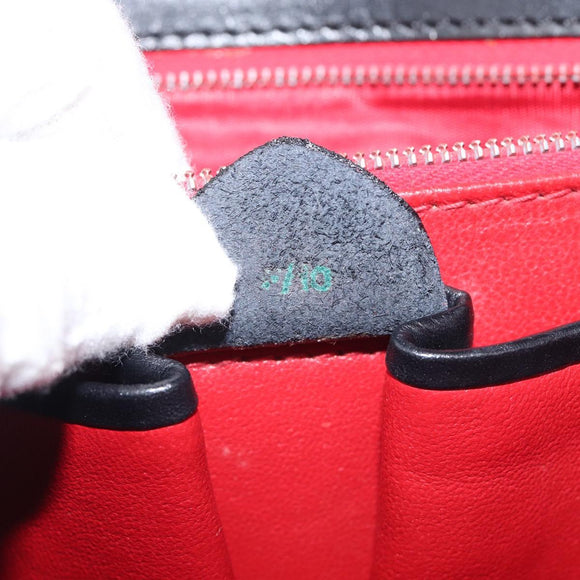 CELINE Shoulder Bag Leather Black Gold Auth mr3201A
