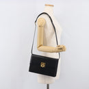 CELINE Shoulder Bag Leather Black Gold Auth mr3201A-27