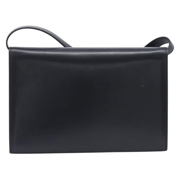 CELINE Shoulder Bag Leather Black Gold Auth mr3201A