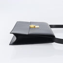 CELINE Shoulder Bag Leather Black Gold Auth mr3201A-4