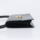 CELINE Shoulder Bag Leather Black Gold Auth mr3201A-5