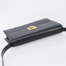 CELINE Shoulder Bag Leather Black Gold Auth mr3201A-6