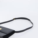 CELINE Shoulder Bag Leather Black Gold Auth mr3201A-8
