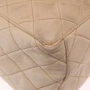 CHANEL Shoulder Bag Lamb Skin Beige Gold CC Auth mr3202-17