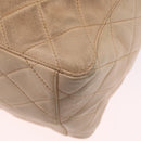 CHANEL Shoulder Bag Lamb Skin Beige Gold CC Auth mr3202-18
