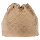 CHANEL Shoulder Bag Lamb Skin Beige Gold CC Auth mr3202-3
