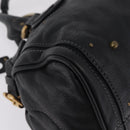 Chloe Paddington Hand Bag Leather Black Gold Silver Auth mr3203V-10