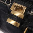 Chloe Paddington Hand Bag Leather Black Gold Silver Auth mr3203V-15