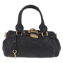 Chloe Paddington Hand Bag Leather Black Gold Silver Auth mr3203V-2