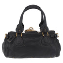 Chloe Paddington Hand Bag Leather Black Gold Silver Auth mr3203V-3
