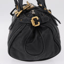Chloe Paddington Hand Bag Leather Black Gold Silver Auth mr3203V-4