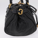 Chloe Paddington Hand Bag Leather Black Gold Silver Auth mr3203V-5