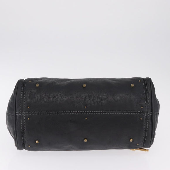 Chloe Paddington Hand Bag Leather Black Gold Silver Auth mr3203V