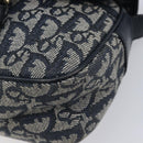 Christian Dior Trotter Canvas Shoulder Bag Navy Gold Auth mr3205A-12