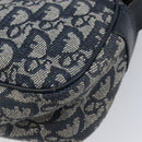 Christian Dior Trotter Canvas Shoulder Bag Navy Gold Auth mr3205A-14