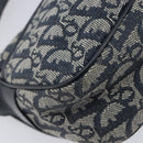Christian Dior Trotter Canvas Shoulder Bag Navy Gold Auth mr3205A-15