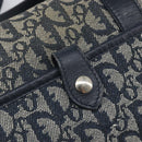 Christian Dior Trotter Canvas Shoulder Bag Navy Gold Auth mr3205A-16