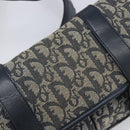 Christian Dior Trotter Canvas Shoulder Bag Navy Gold Auth mr3205A-18