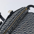 Christian Dior Trotter Canvas Shoulder Bag Navy Gold Auth mr3205A-20