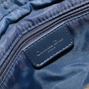 Christian Dior Trotter Canvas Shoulder Bag Navy Gold Auth mr3205A-23
