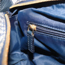 Christian Dior Trotter Canvas Shoulder Bag Navy Gold Auth mr3205A-27