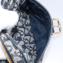 Christian Dior Trotter Canvas Shoulder Bag Navy Gold Auth mr3205A-29