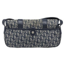 Christian Dior Trotter Canvas Shoulder Bag Navy Gold Auth mr3205A-3