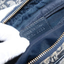 Christian Dior Trotter Canvas Shoulder Bag Navy Gold Auth mr3205A-30
