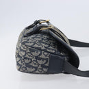 Christian Dior Trotter Canvas Shoulder Bag Navy Gold Auth mr3205A-4